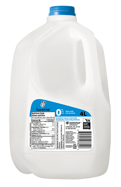 4L LUCERNE MILK 0% JUG | Agropur Solutions